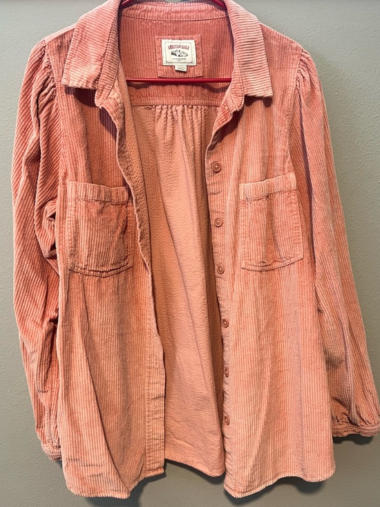 American Eagle Outfitters Jackets & Blazers - American Eagle Outfitters Corduroy Button-Up Jacket in Dusty Rose